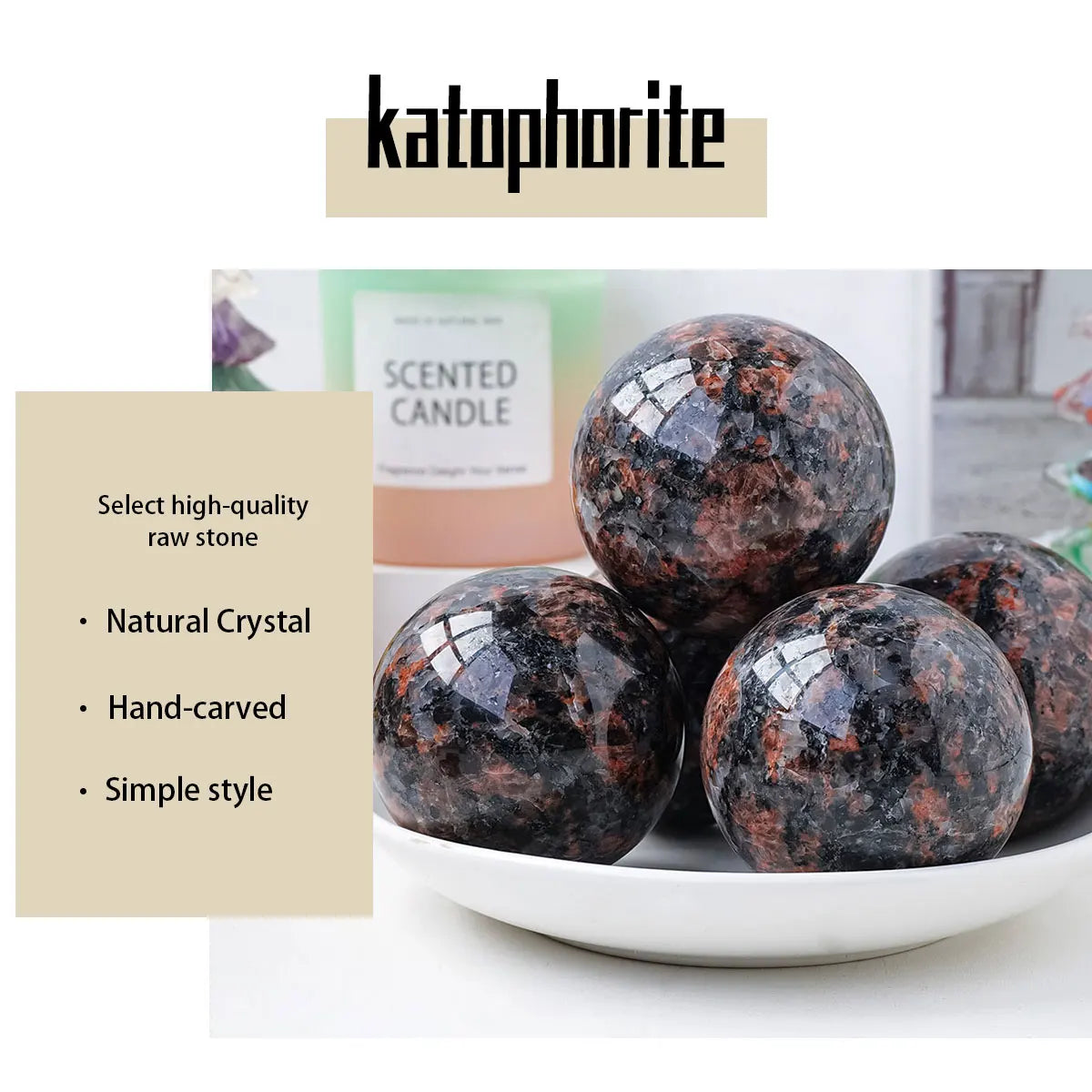 1PC Natural Red Katophorite Crystal Ball Hand Grinding And Polishing Home Decoration Ornaments Feng Shui Marble Magic Gifts