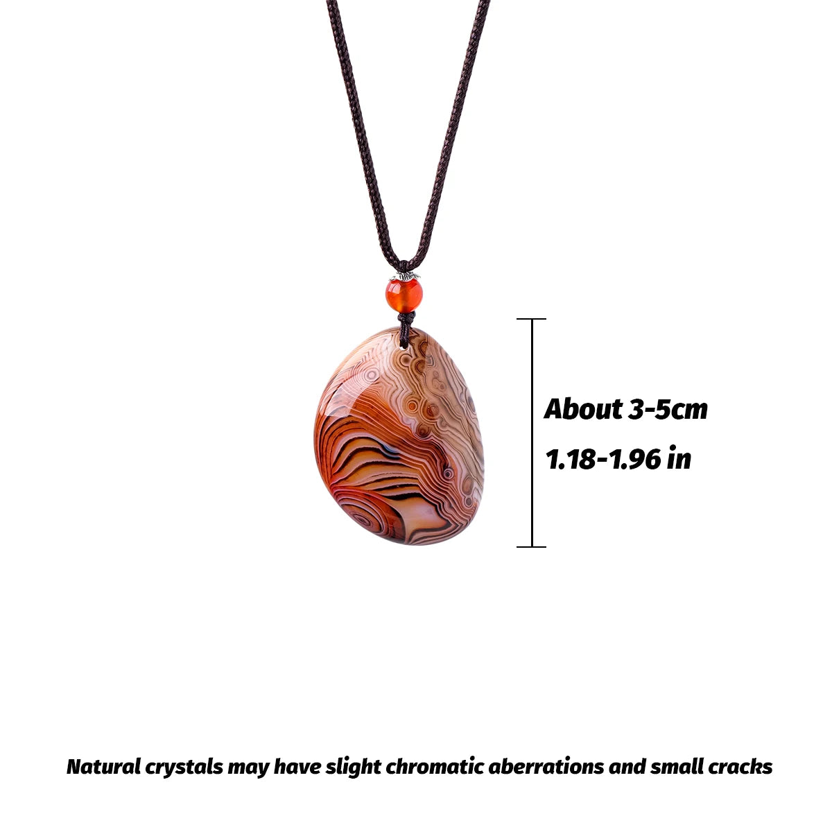 1PC Natural Sardonyx Agate  Pendant Necklaces Men Energy Quartz Necklaces Stones Ornament Send Random