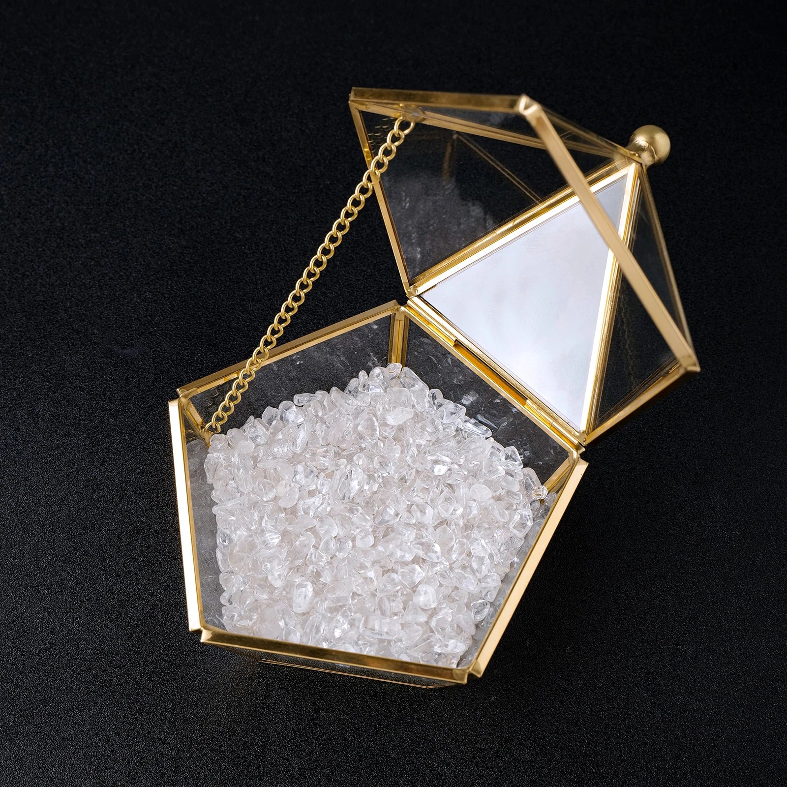 1PC Natural Seven Star Array Crystal Ball Glass Room Demagnetization Bowl Clear Quartz Meditation Gravel Storage Box