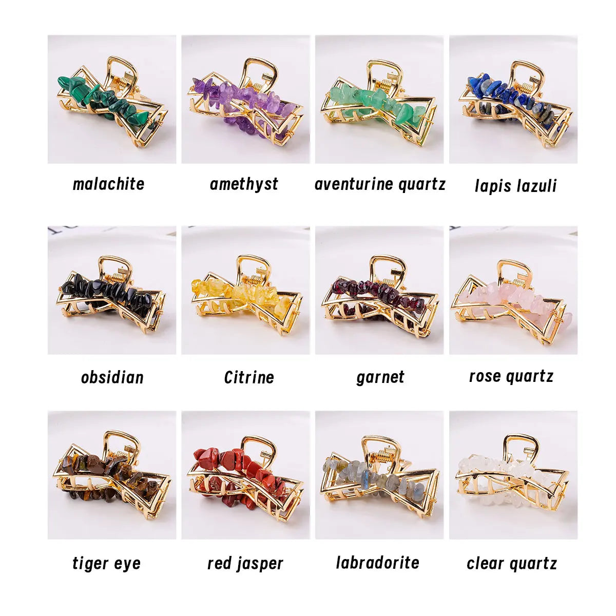 1PC Natural Stone Hair Accessories DIY Handmade Crystal Health Energy Macadam Decoration Crystal Hairpin Children's Day Gifts