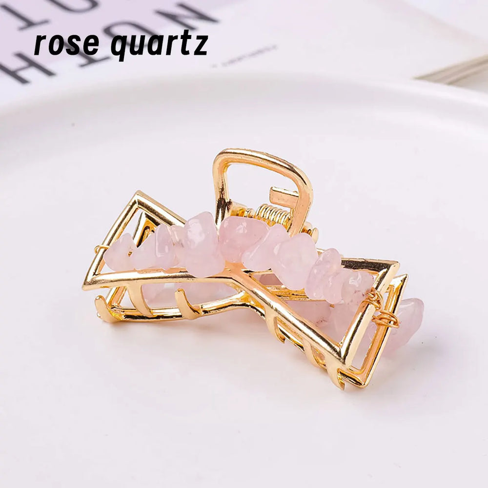 1PC Natural Stone Hair Accessories DIY Handmade Crystal Health Energy Macadam Decoration Crystal Hairpin Children's Day Gifts