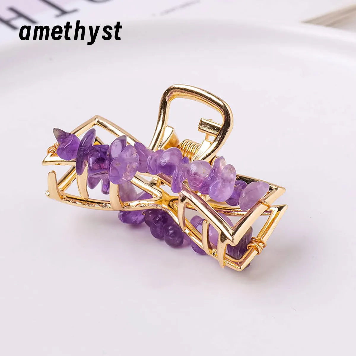 1PC Natural Stone Hair Accessories DIY Handmade Crystal Health Energy Macadam Decoration Crystal Hairpin Children's Day Gifts