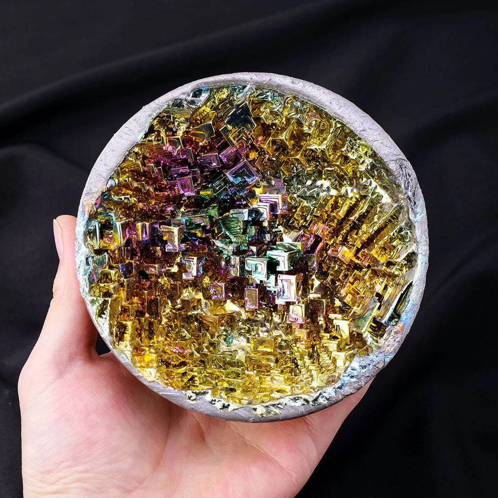 1PC Natural Stone Rainbow Bismuth Ore Crystal Cornucopia Mineral Specimen Collection Home Decoration