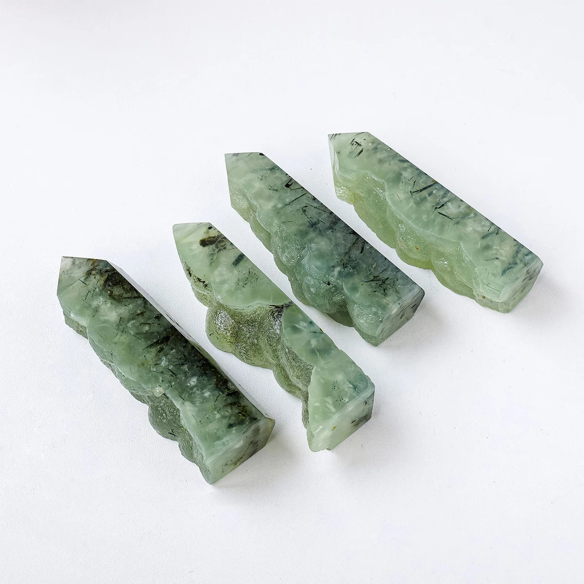 1PC Natural Stones Green Grape Agate Crystal Tower Magic Point Home Decoration Desktop Ornament Meditation Reiki Healing