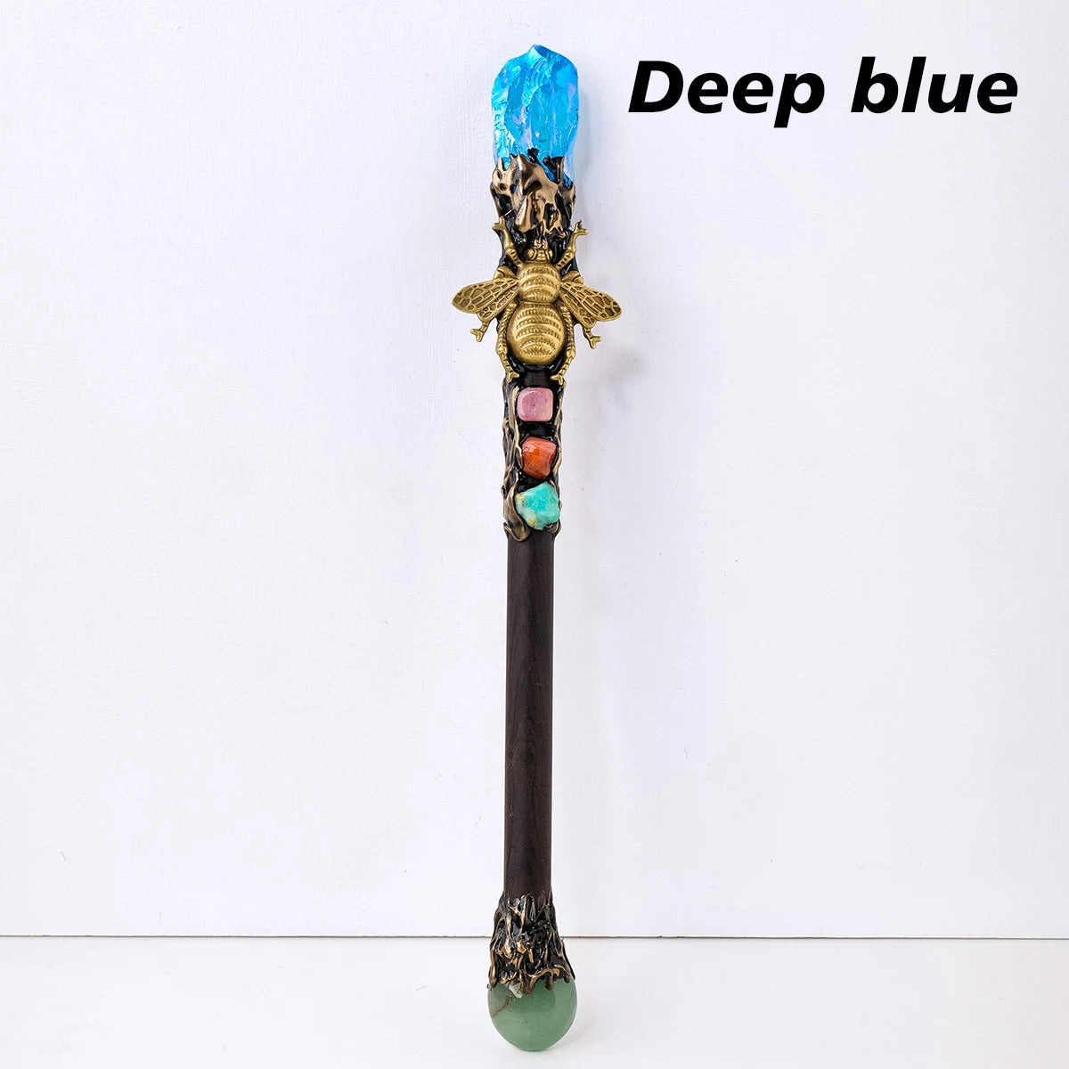 1PC Natural Stones Magic Wand Aura Rainbow Color Raw Stone Crystal Scepter Mica Fairy Wand Wizard Witch Accessories