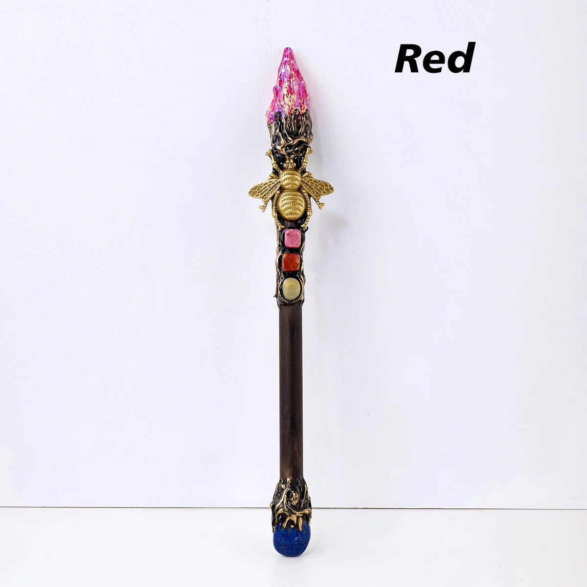 1PC Natural Stones Magic Wand Aura Rainbow Color Raw Stone Crystal Scepter Mica Fairy Wand Wizard Witch Accessories