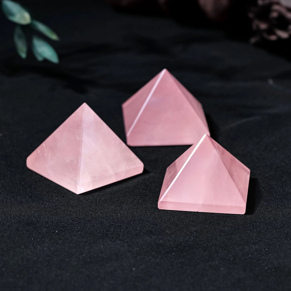 1PC Natural Stones Rose Quartz Crystal Pyramid Quartz Healing Stone Chakra Reiki Crystal THome Decor Crafts