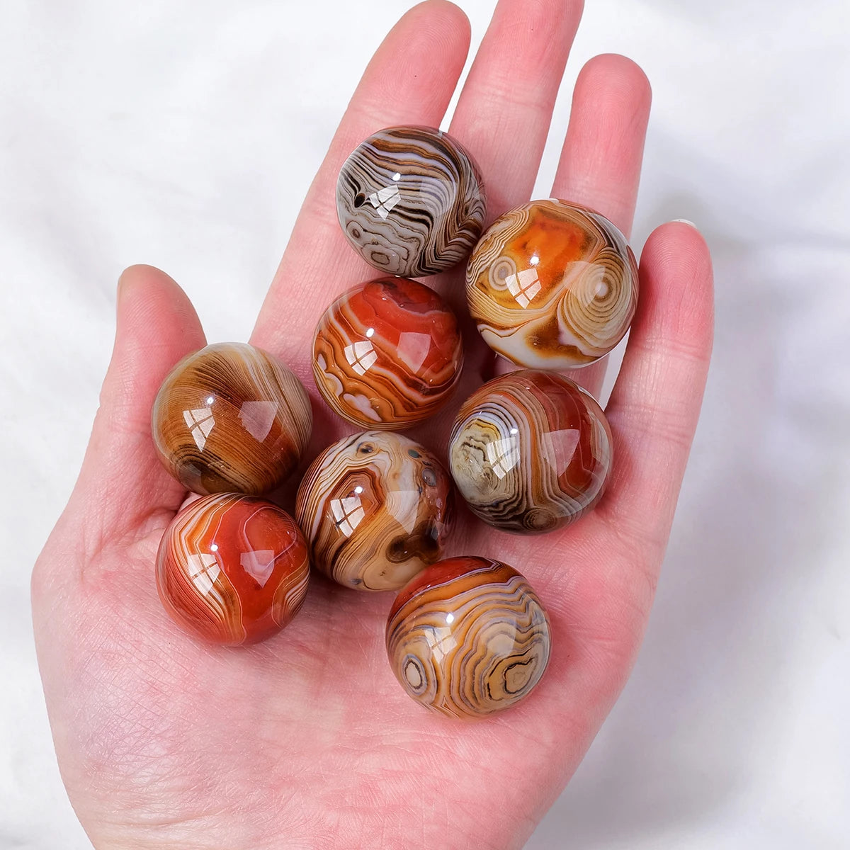 1PC Natural Stones Sardonyx Agate Crystal Sphere Strong Brown Red Banded Crystal Ball Mineral Collection Decoration