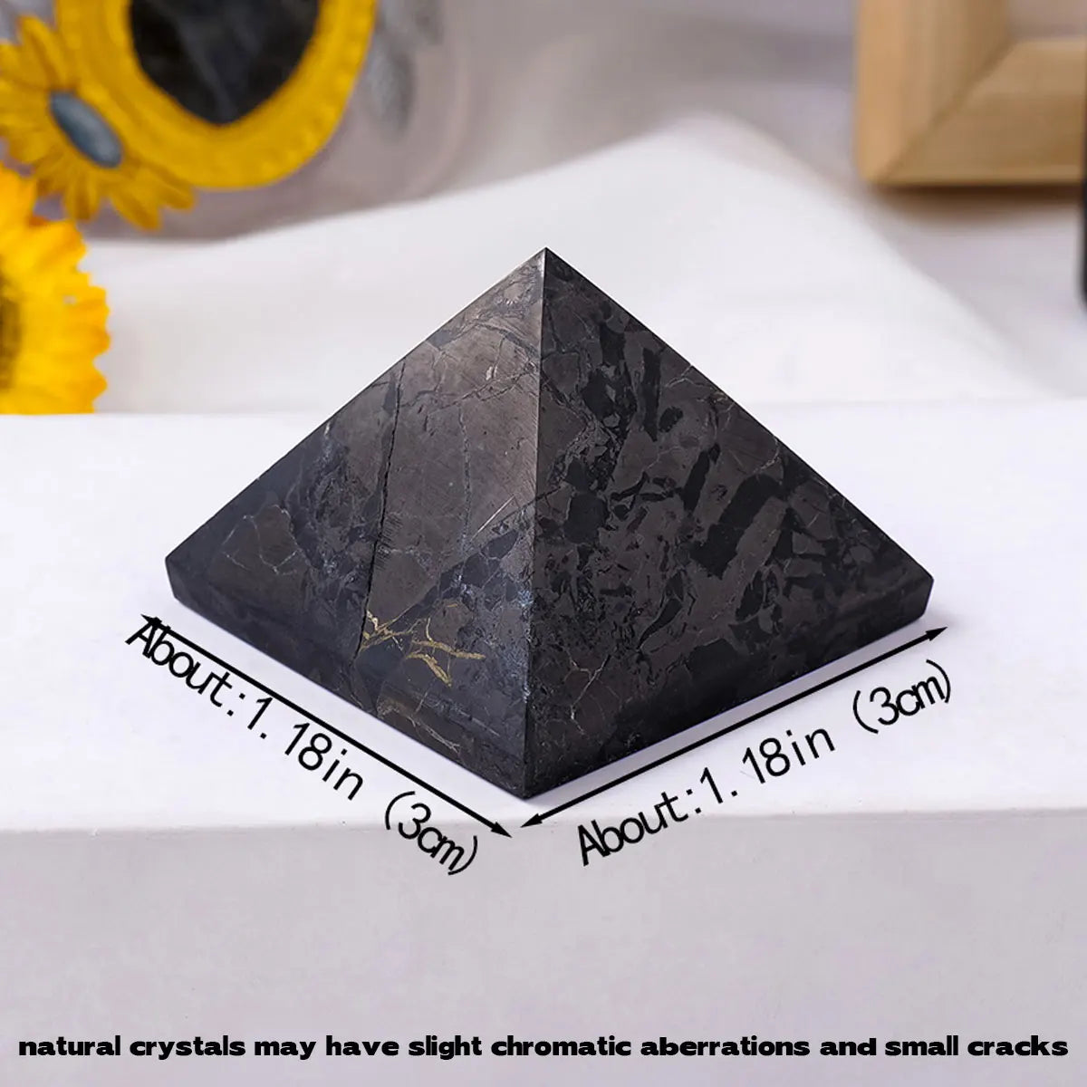 1PC Natural Stones Shungite Crystal Pyramid Quartz Healing Stone Chakra Reiki Crystal Home Decor Crafts