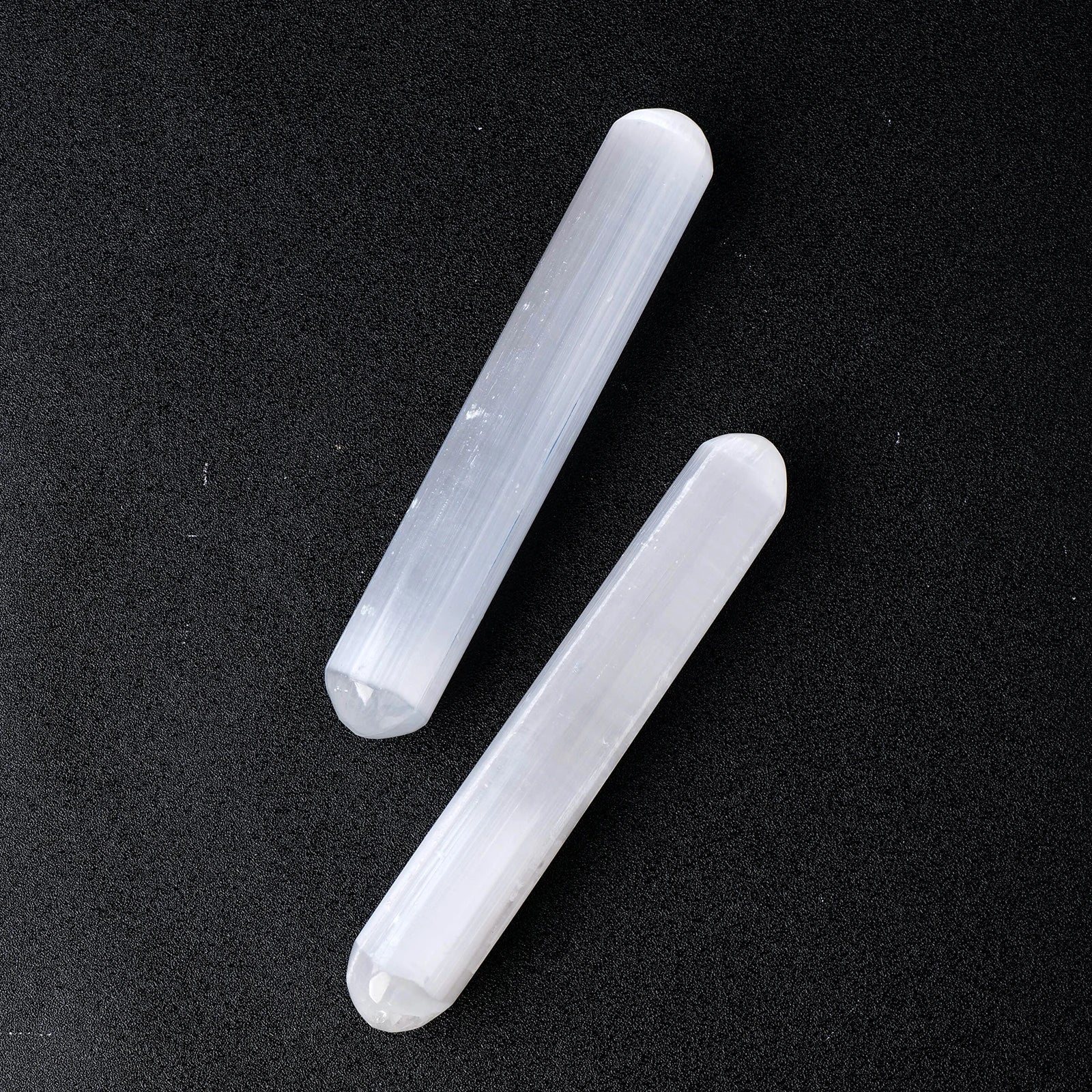 1PC Natural Stones White Selenite Massage Stick Crystal Wand Healing Gypsum Crystal Palm Stone Gifts