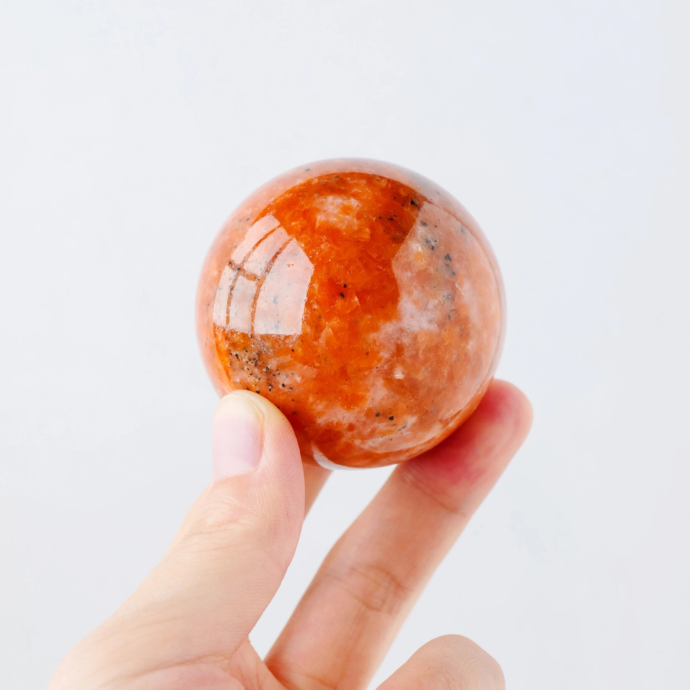 1PC Natural Sun Stone Ball Polished Globe Massaging Ball Reiki Healing Stone Home Decoration Exquisite Gifts Souvenirs Gift