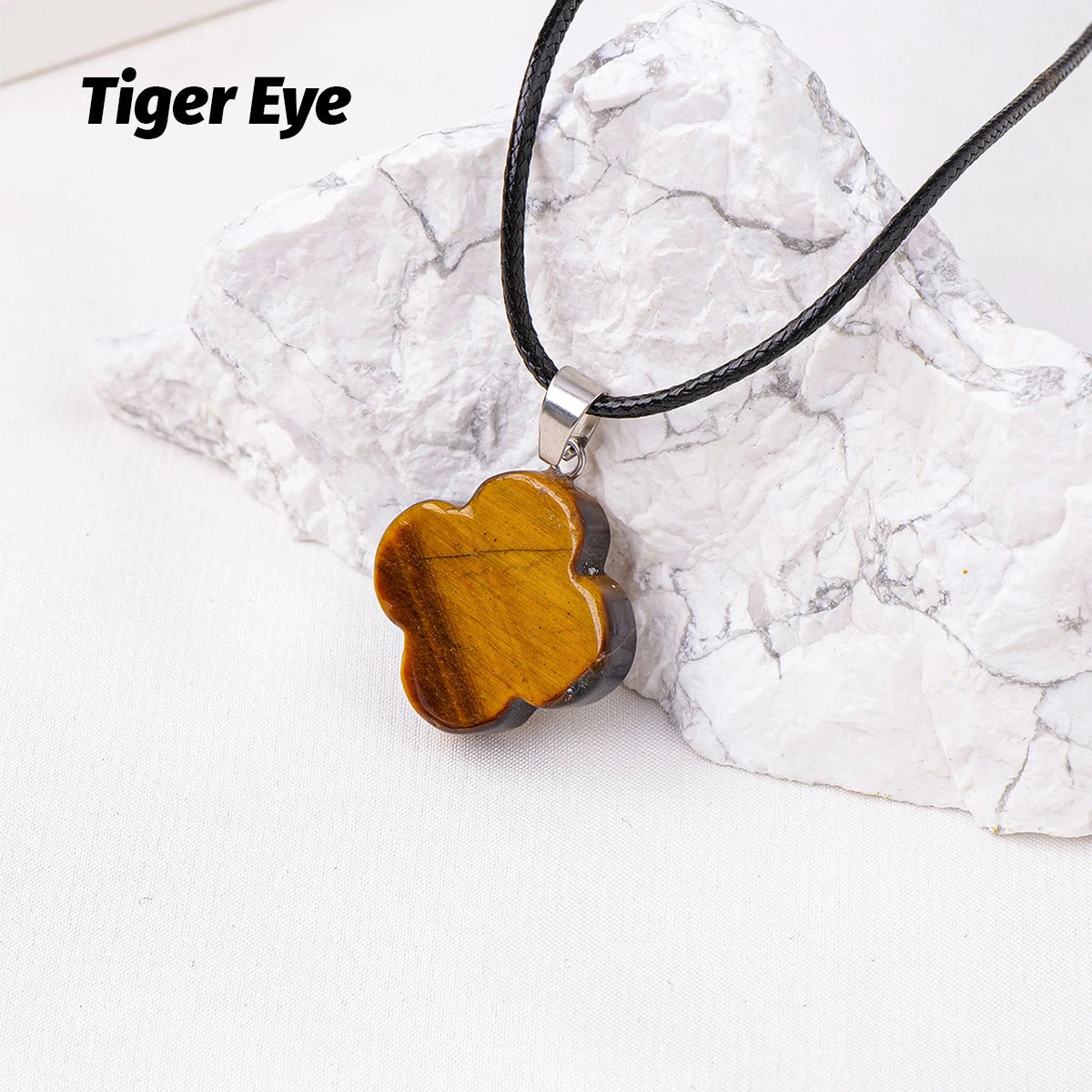 1PC Natural crystal Lucky Flower Crystal Necklace Holiday Style Pendant Jewelry Women Gifts Healing Crystals DIY Jewelry