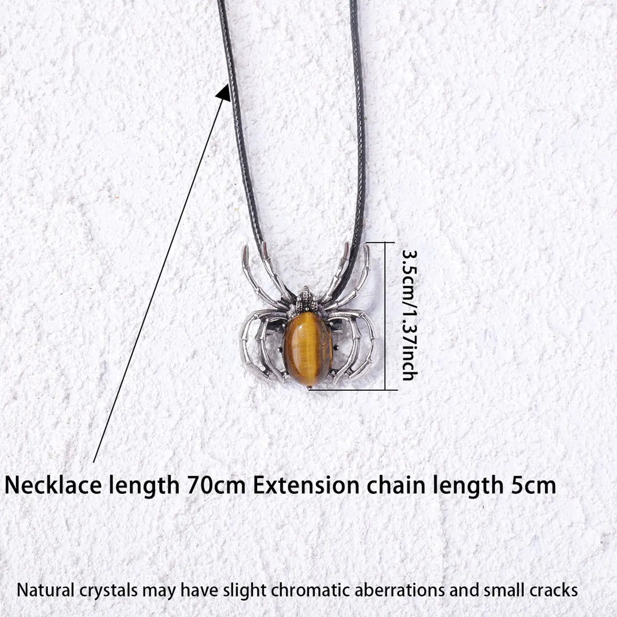 1PC Natural crystal Spider Necklace Pendant Jewelry Women Gifts Healing Crystals DIY Halloween Jewelry