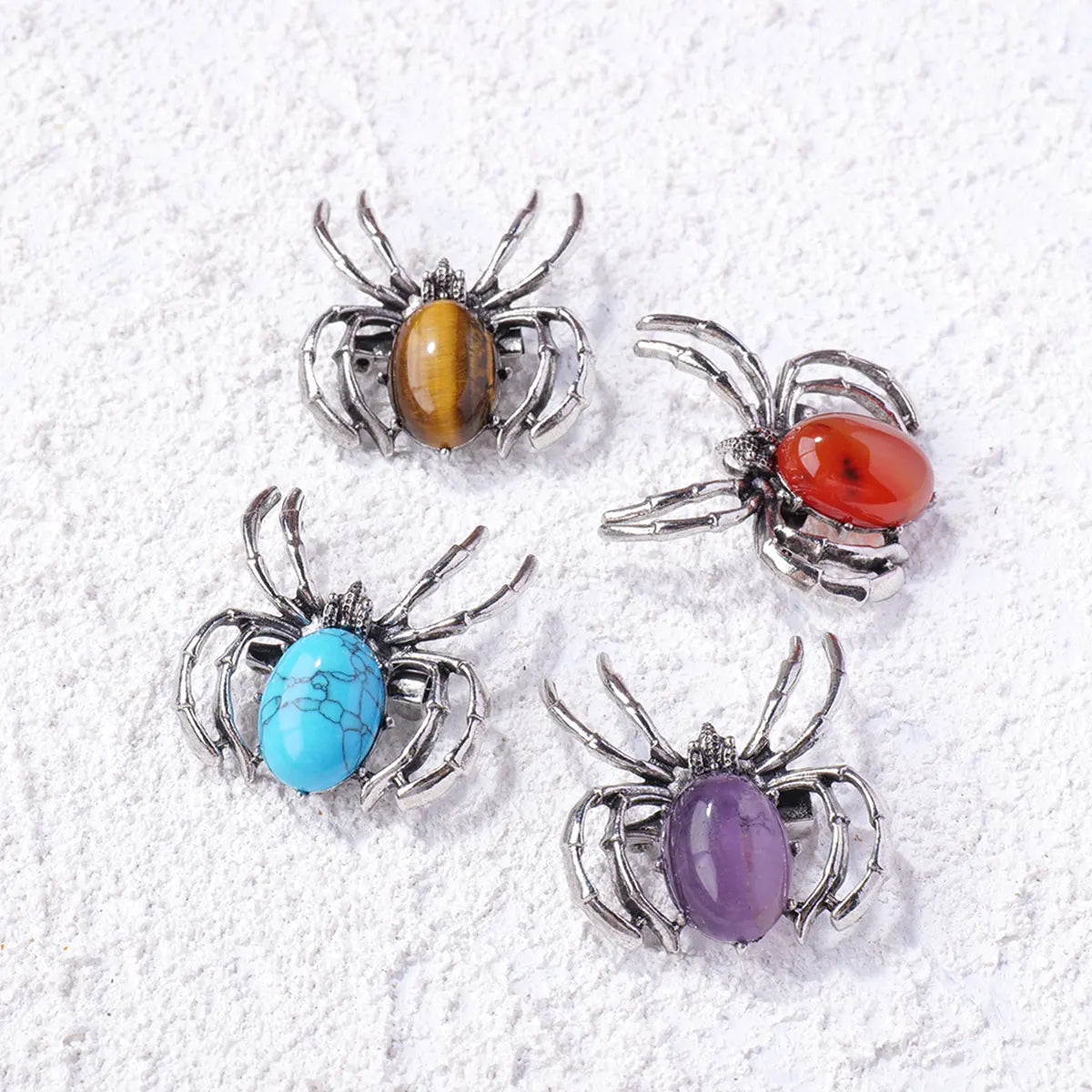 1PC Natural crystal Spider Necklace Pendant Jewelry Women Gifts Healing Crystals DIY Halloween Jewelry