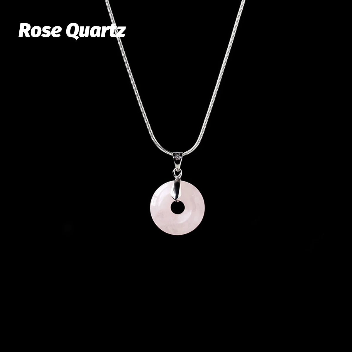 1PC Natural crystal donut Simple Round Big Hole Crystal Lucky Necklace Pendant Jewelry Women Gifts Healing Crystals DIY Jewelry