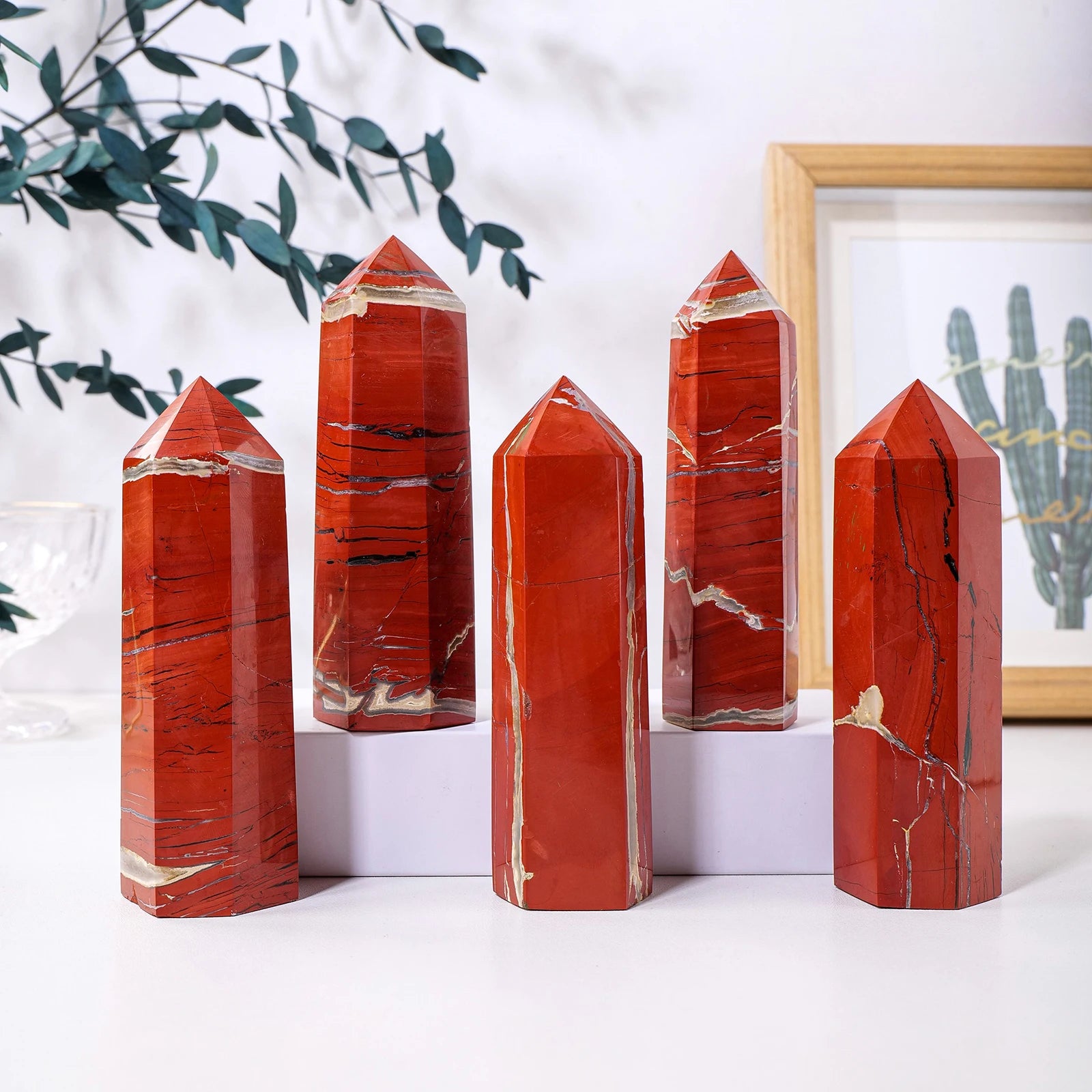 1PC Natural large Red Jasper Big Crystal Tower Wand Reiki Healing Quartz Wicca Tower For Home Decoration