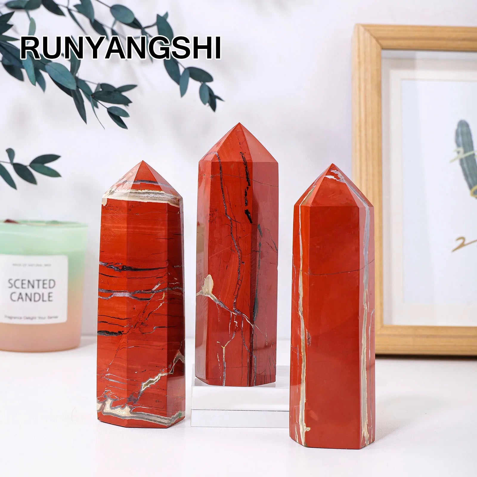 1PC Natural large Red Jasper Big Crystal Tower Wand Reiki Healing Quartz Wicca Tower For Home Decoration