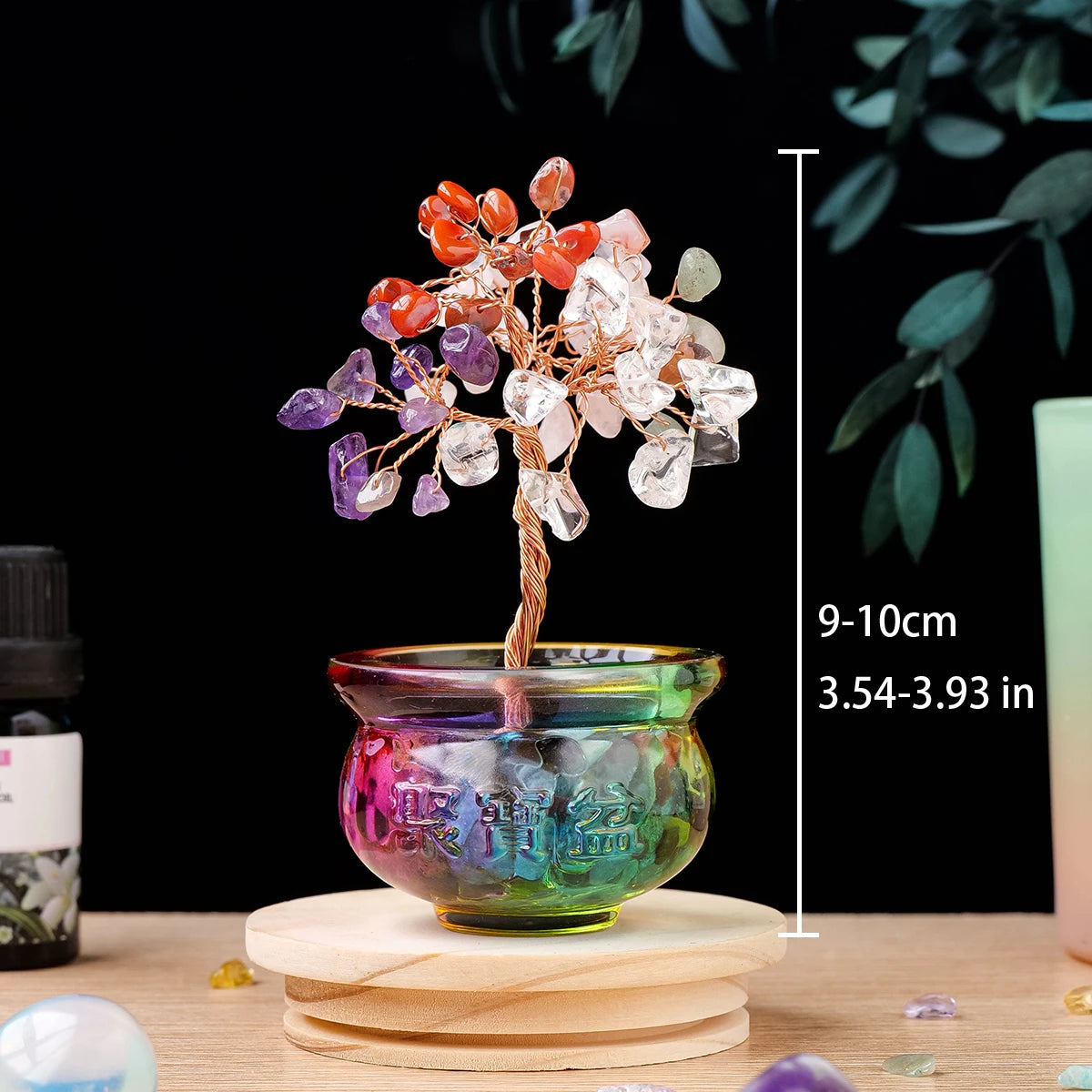 1PC Tree of Life Natural Crystal Gravel Stone Money Tree Treasure Pot Decoration Home Desktop Decoration Exquisite Gift