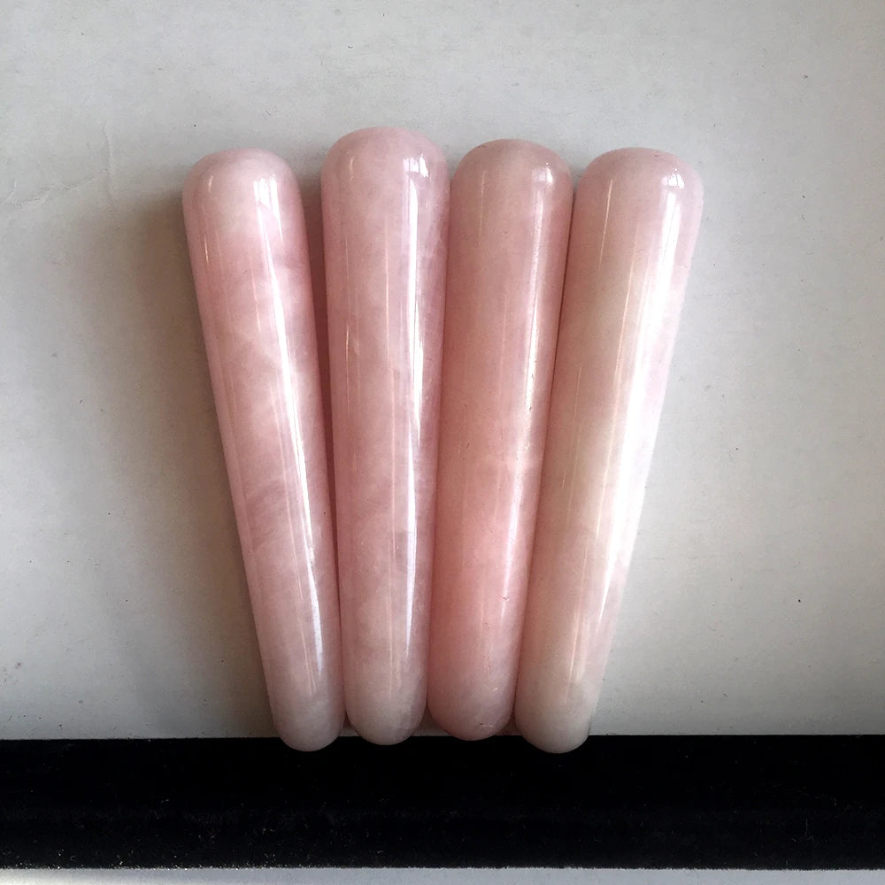 1PC good Quality Natural Rose Quartz Yoni Wands Gemstone Crafts Pleasure Wand Body Hand Massage Wood Magic Stone Ornament Gifts