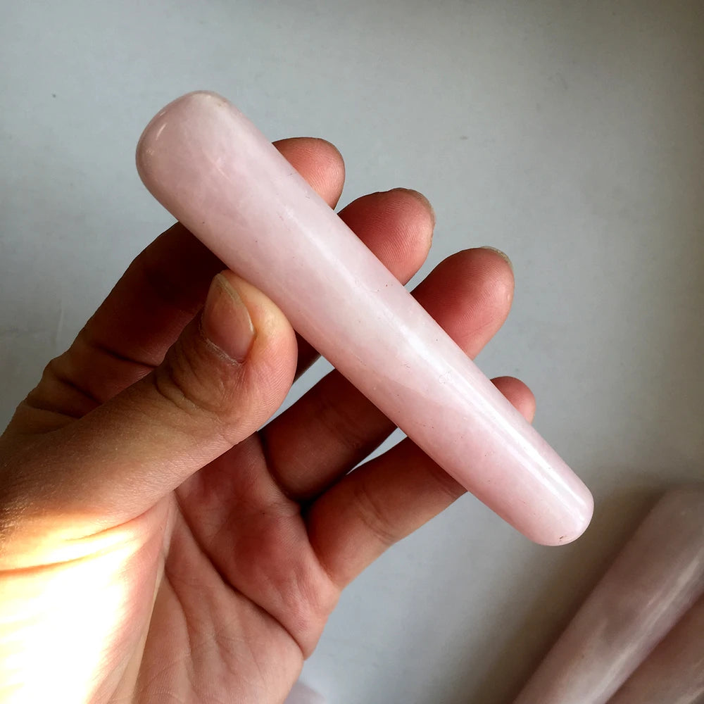 1PC good Quality Natural Rose Quartz Yoni Wands Gemstone Crafts Pleasure Wand Body Hand Massage Wood Magic Stone Ornament Gifts