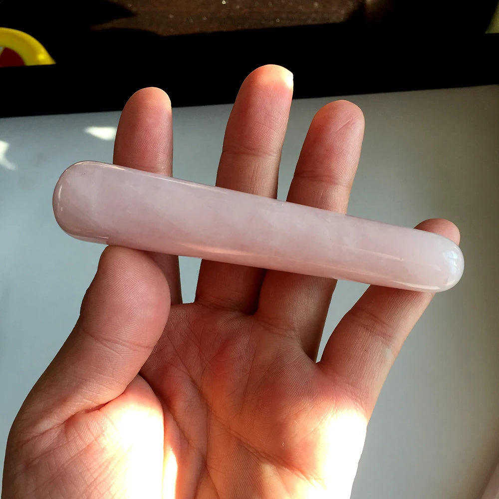 1PC good Quality Natural Rose Quartz Yoni Wands Gemstone Crafts Pleasure Wand Body Hand Massage Wood Magic Stone Ornament Gifts