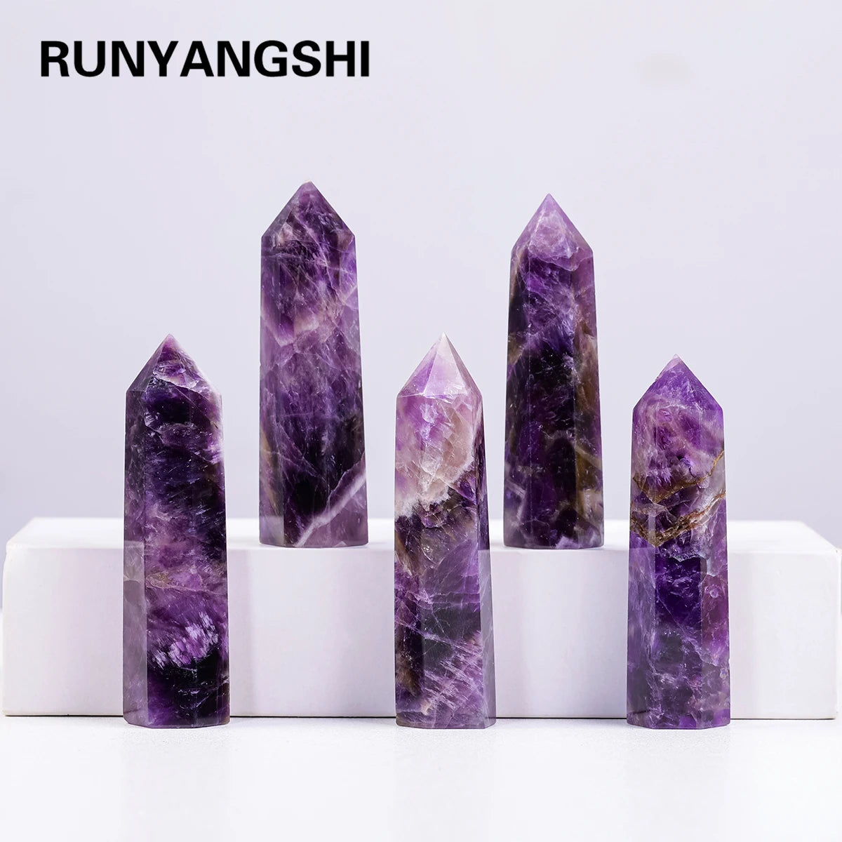 1PCS Dream Amethyst Natural Crystal Towers Healing Crystal Wand / 6 Faceted Chakra Crystal Point Reiki Meditation Therapy