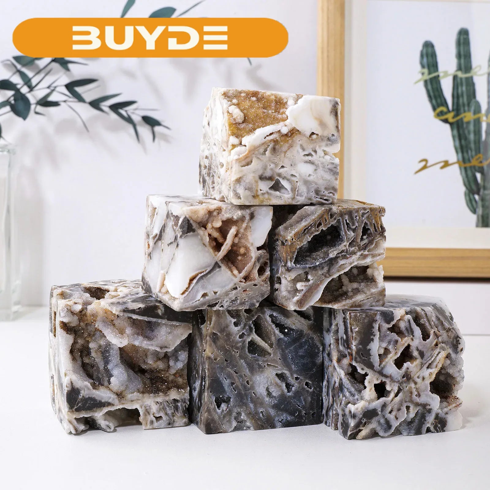 1pc Natural Sphalerite Crystal Cluster Druzy Cube Table Ornament Healing Crystal Quartz Raw Crystal Gift  Home Decoration