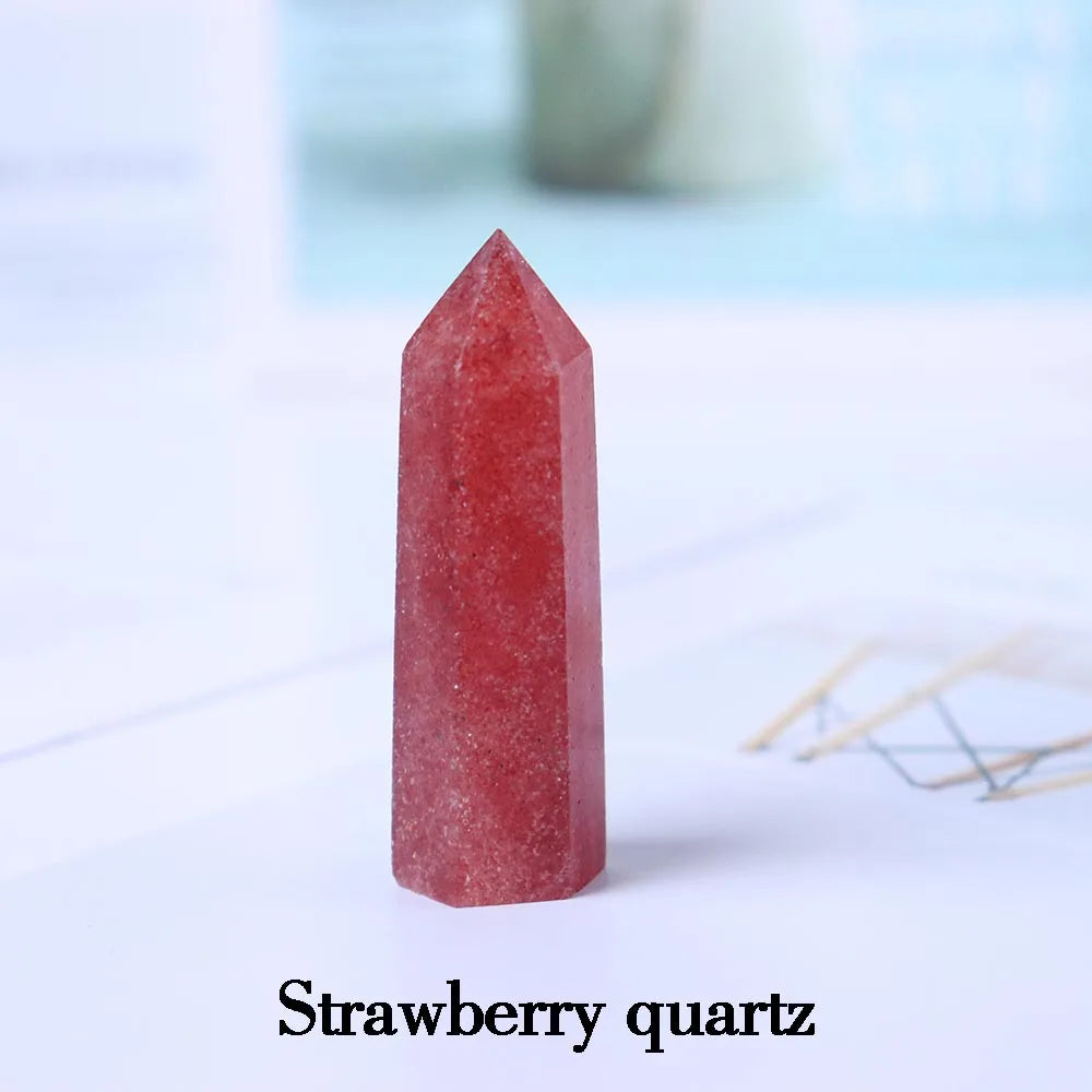 1kg Natural Crystal Tower Energy Rose Quartz Column 5-10cm Amethyst Gem Magic Stick Wholesale Health Decoration