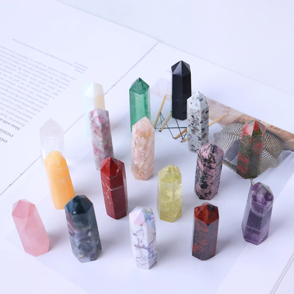 1kg Natural Crystal Tower Energy Rose Quartz Column 5-10cm Amethyst Gem Magic Stick Wholesale Health Decoration