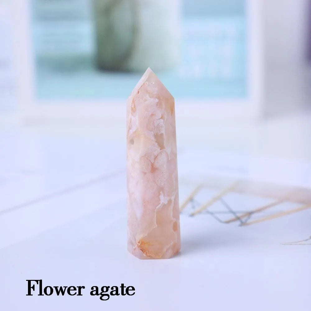 1kg Natural Crystal Tower Energy Rose Quartz Column 5-10cm Amethyst Gem Magic Stick Wholesale Health Decoration