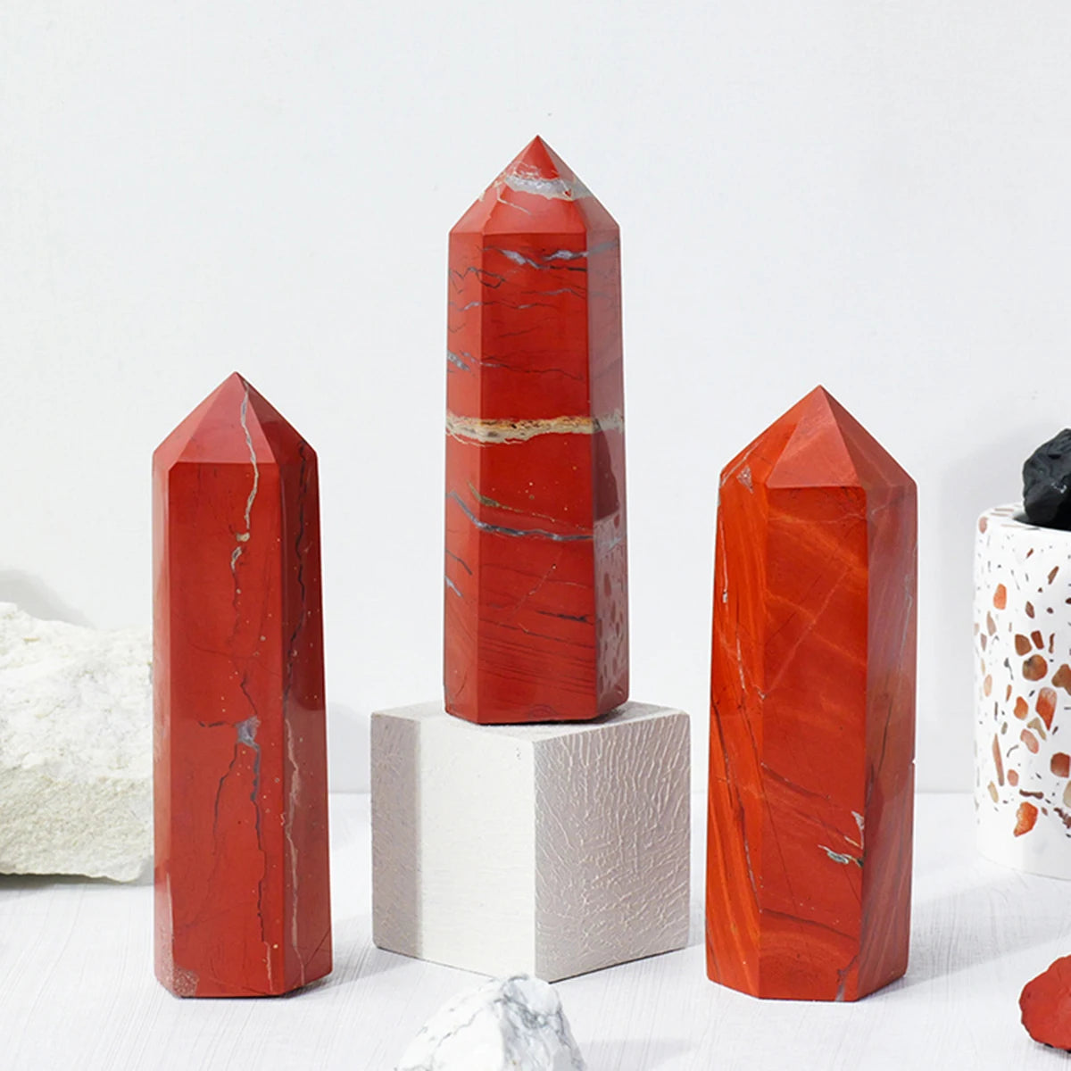 1pc 12x3.5cm Natural Crystal Point Hand Polished Magic Wand Crystal Tower For Home Furnishing Decoration