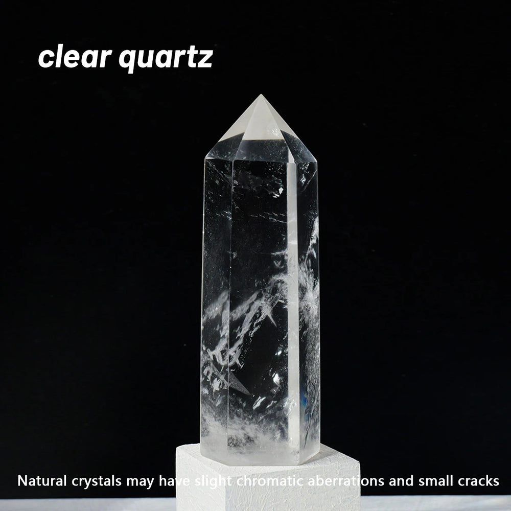 1pc 12x3.5cm Natural Crystal Point Hand Polished Magic Wand Crystal Tower For Home Furnishing Decoration