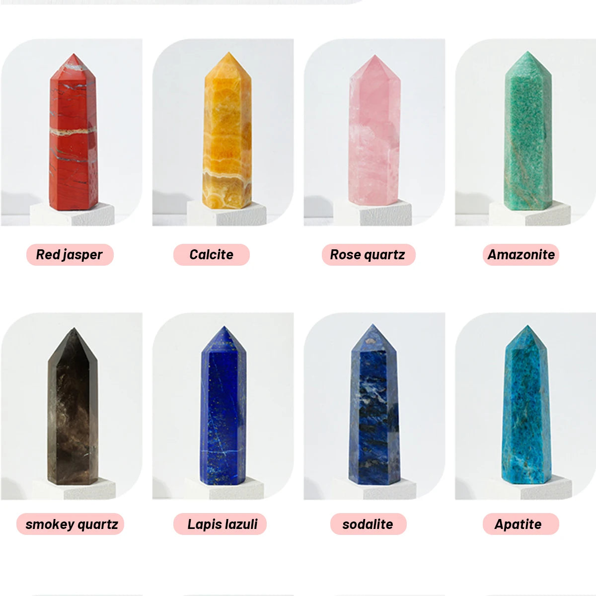 1pc 12x3.5cm Natural Crystal Point Hand Polished Magic Wand Crystal Tower For Home Furnishing Decoration