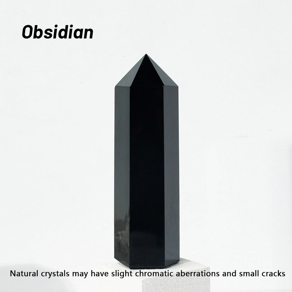 1pc 12x3.5cm Natural Crystal Point Hand Polished Magic Wand Crystal Tower For Home Furnishing Decoration