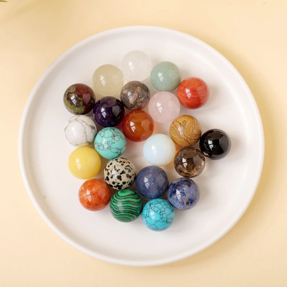 1pc 2cm Natural Gemstone Crystal Ball Chakra Sphere Collection Healing Reiki Decor Crystal Quartz Stone Balls Beads