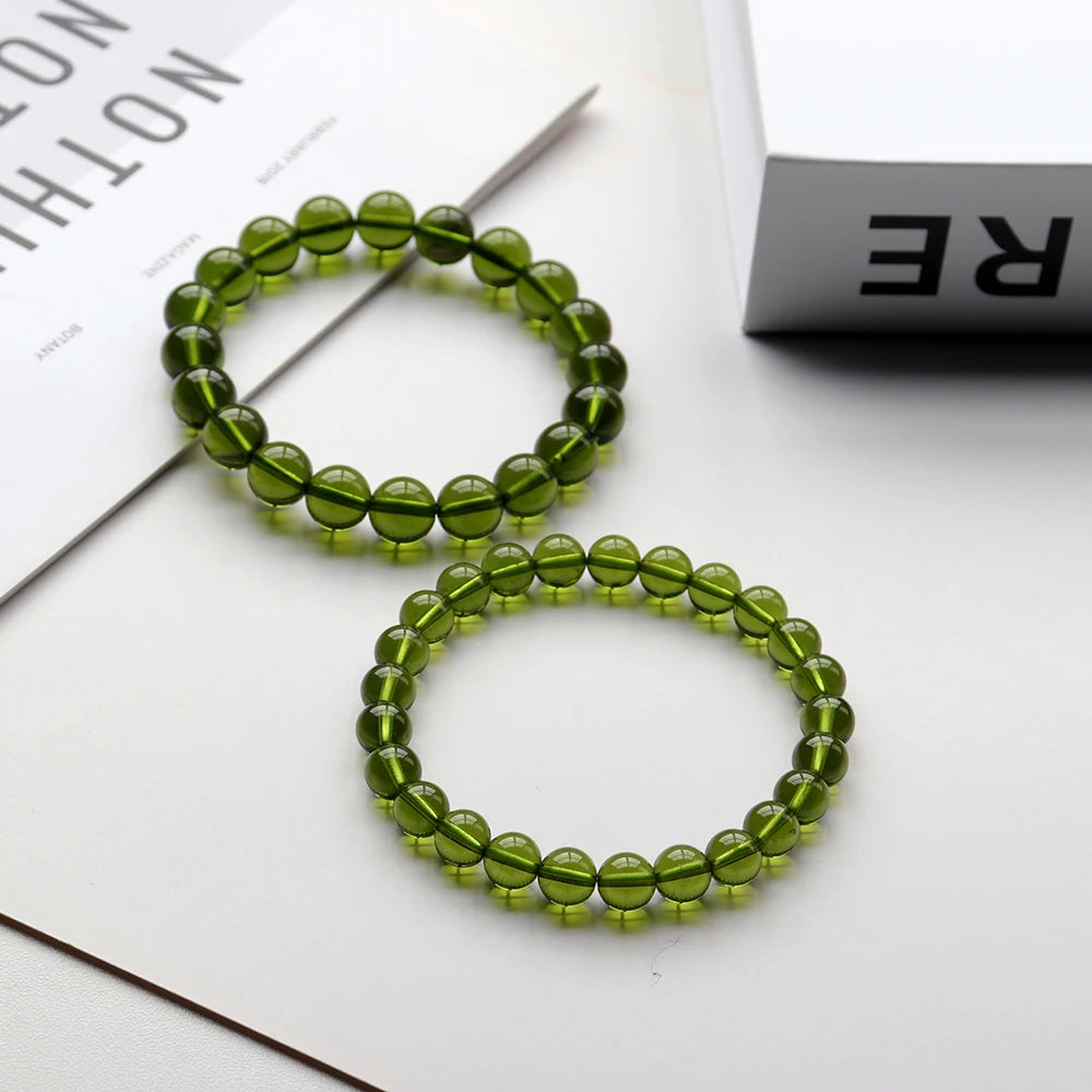 1pc Charm crystal Bracelet MOLDAVITE Bracelet Wrist Bracelet Men's And Women's Gift Jewelry