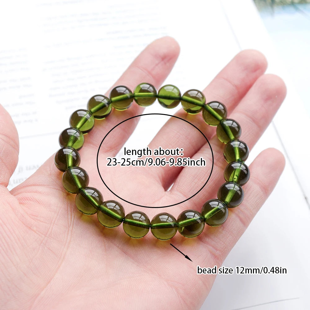 1pc Charm crystal Bracelet MOLDAVITE Bracelet Wrist Bracelet Men's And Women's Gift Jewelry