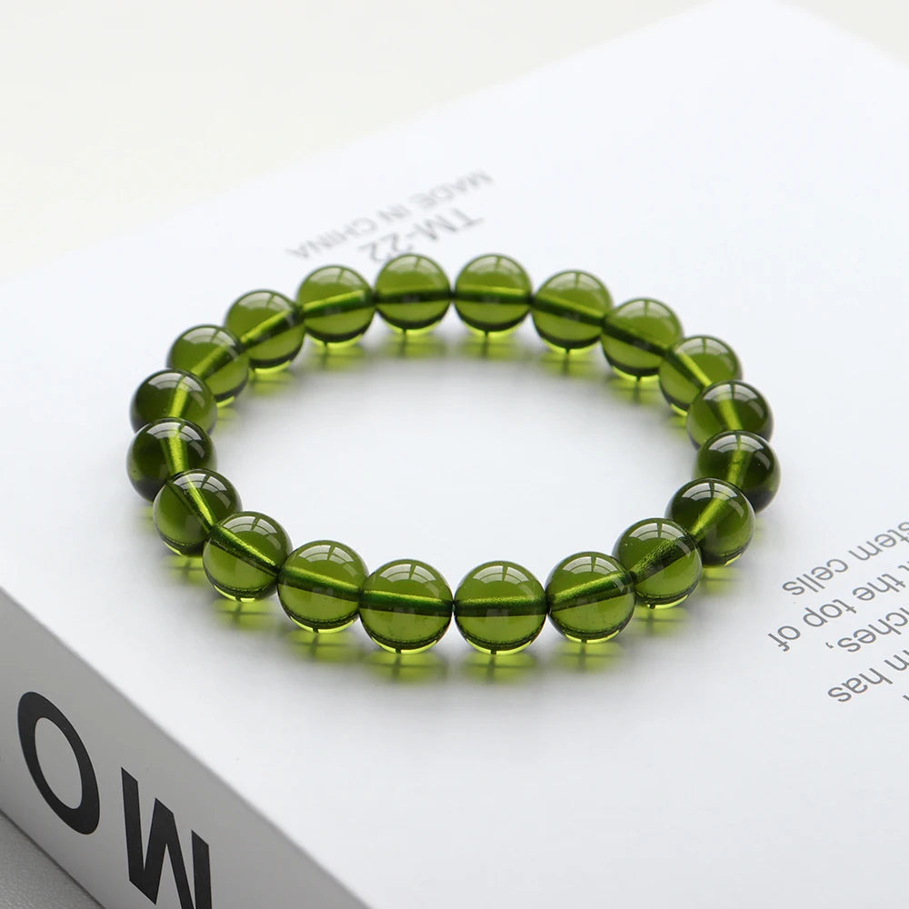 1pc Charm crystal Bracelet MOLDAVITE Bracelet Wrist Bracelet Men's And Women's Gift Jewelry