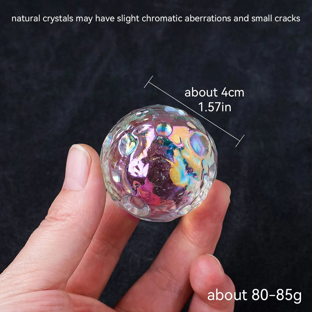 1pc Electroplate Gemstone Clear Quartz Crystal Moon Sphere Lunar Home Decoration Ornaments Souvenirs Gift