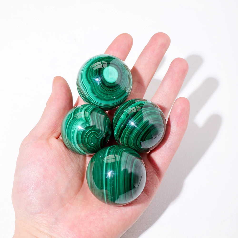 1pc High Quality Natural Malachite Sphere Energy Magic Crystal Sphere Aura Divination Quartz Feng Shui Decoration