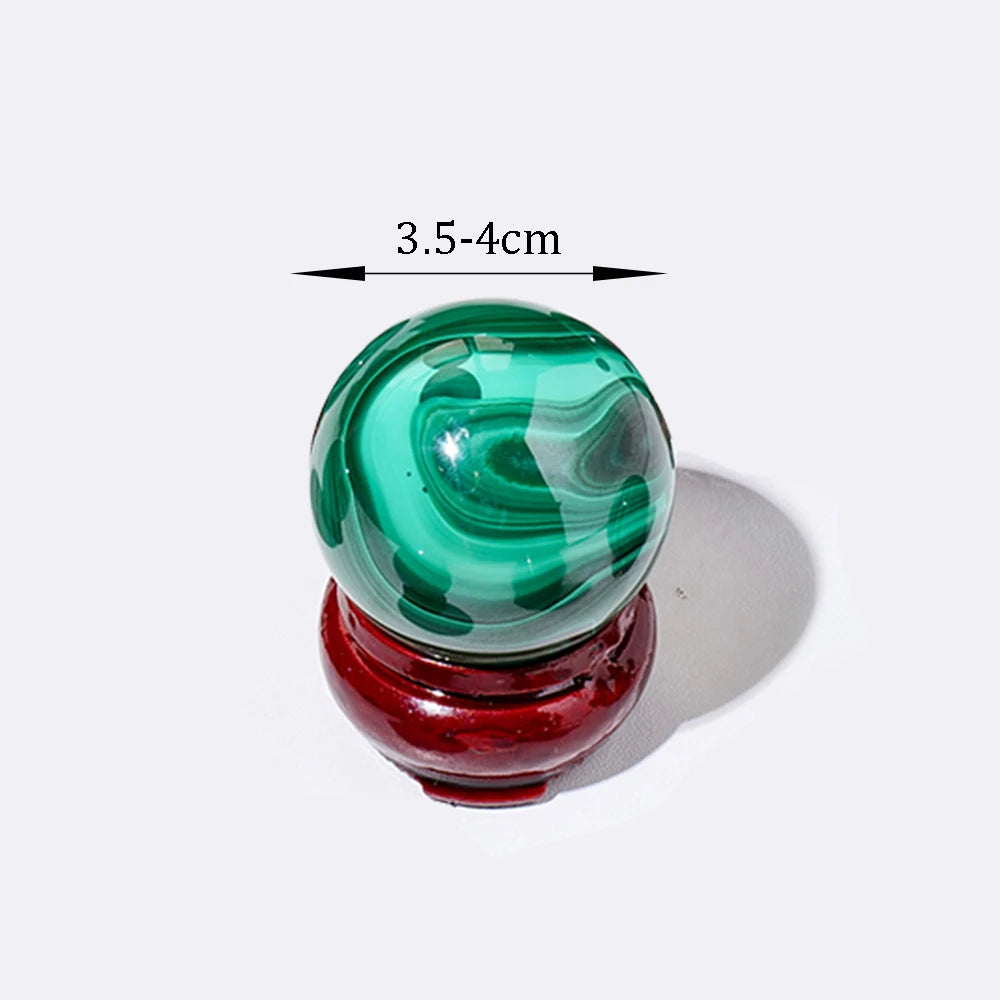 1pc High Quality Natural Malachite Sphere Energy Magic Crystal Sphere Aura Divination Quartz Feng Shui Decoration