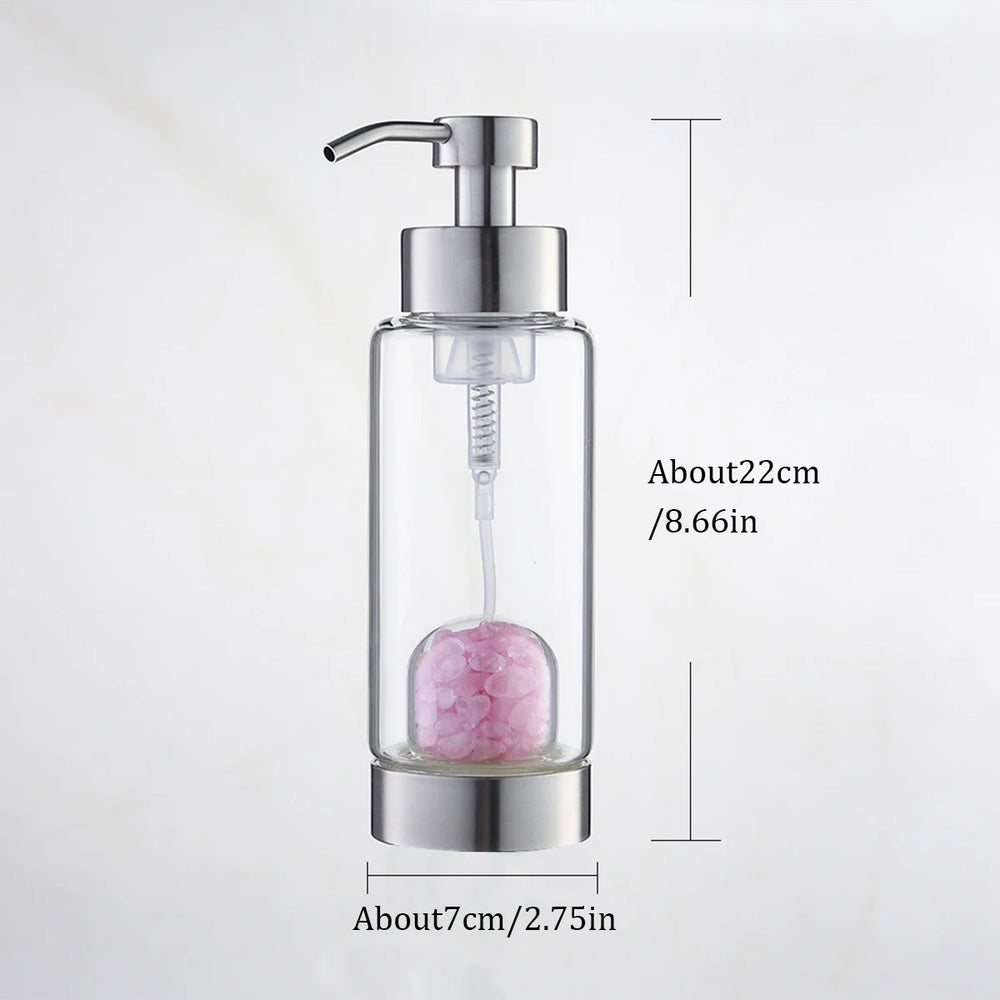 1pc Manual Soap Dispenser Natural Crystal Gravel Stone Chips Hand Sanitizer Bottle Containers Press Empty Bottles