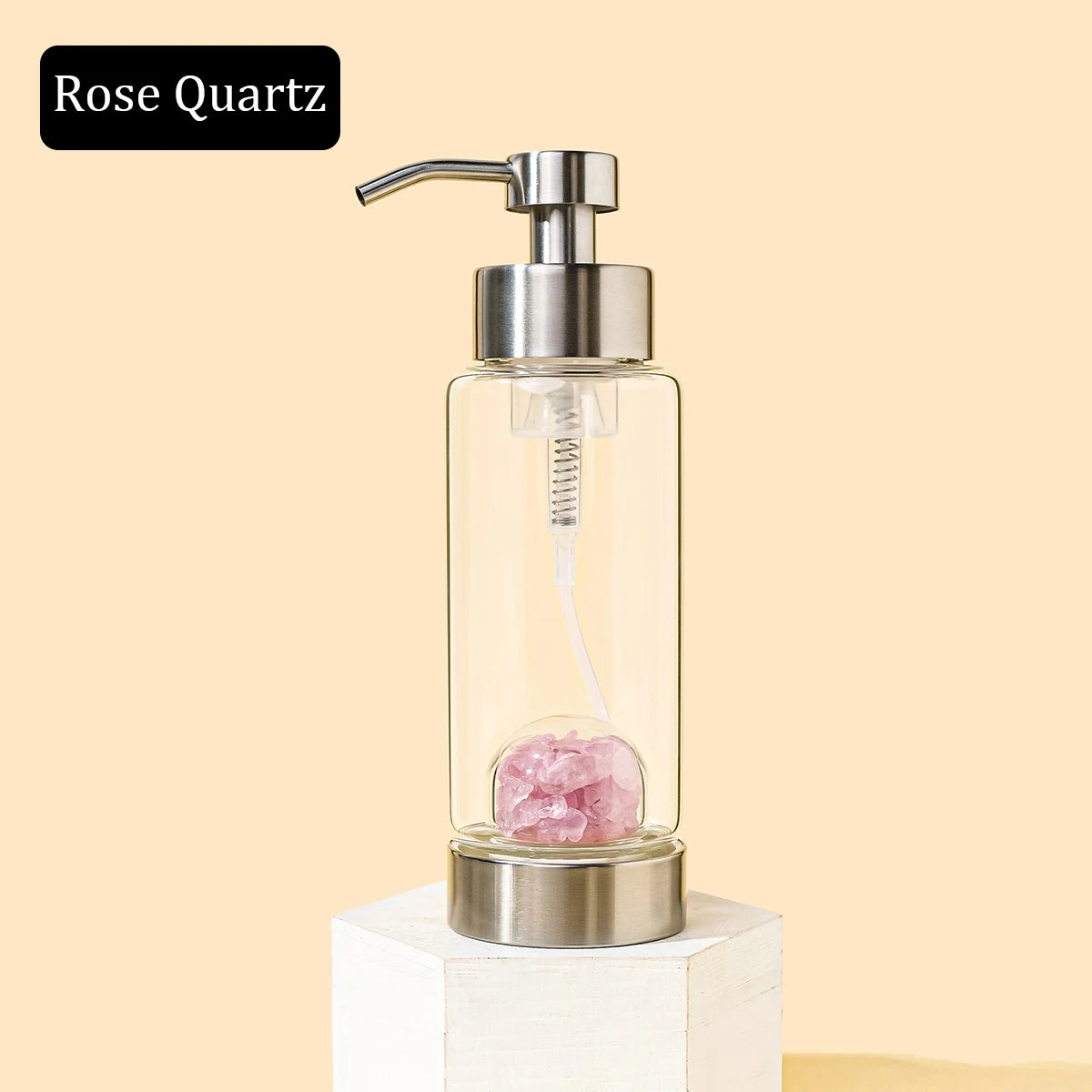 1pc Manual Soap Dispenser Natural Crystal Gravel Stone Chips Hand Sanitizer Bottle Containers Press Empty Bottles