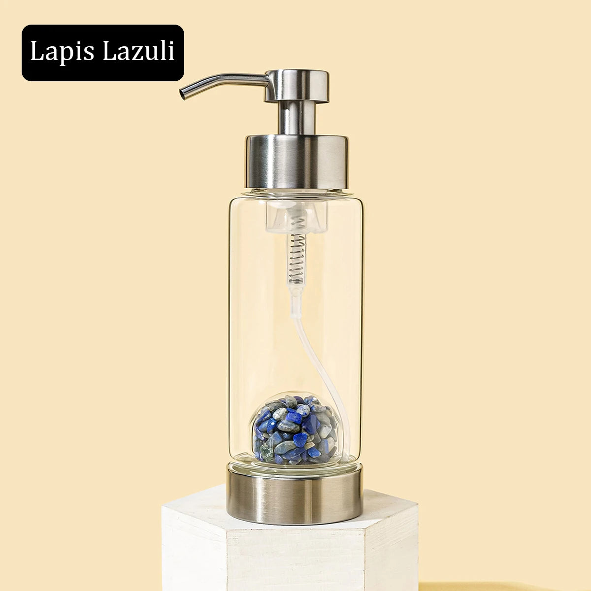 1pc Manual Soap Dispenser Natural Crystal Gravel Stone Chips Hand Sanitizer Bottle Containers Press Empty Bottles