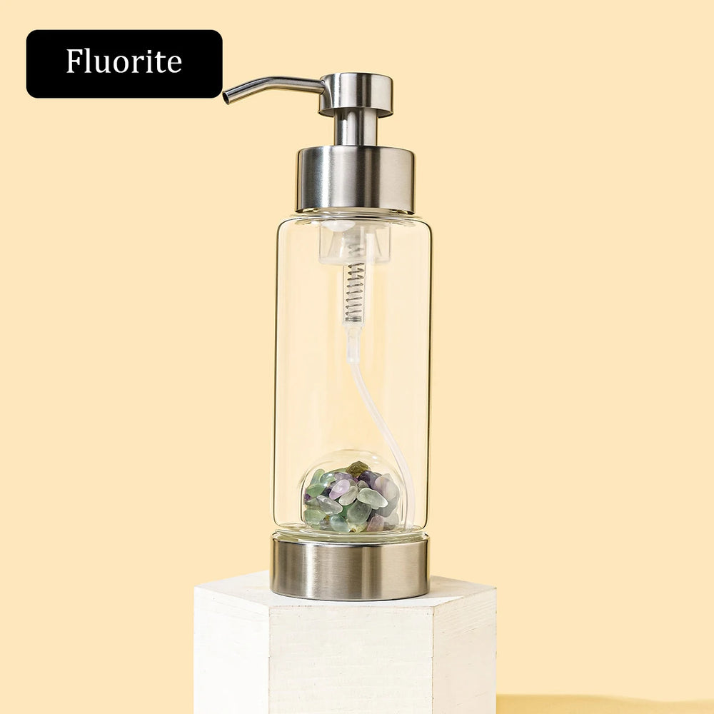 1pc Manual Soap Dispenser Natural Crystal Gravel Stone Chips Hand Sanitizer Bottle Containers Press Empty Bottles