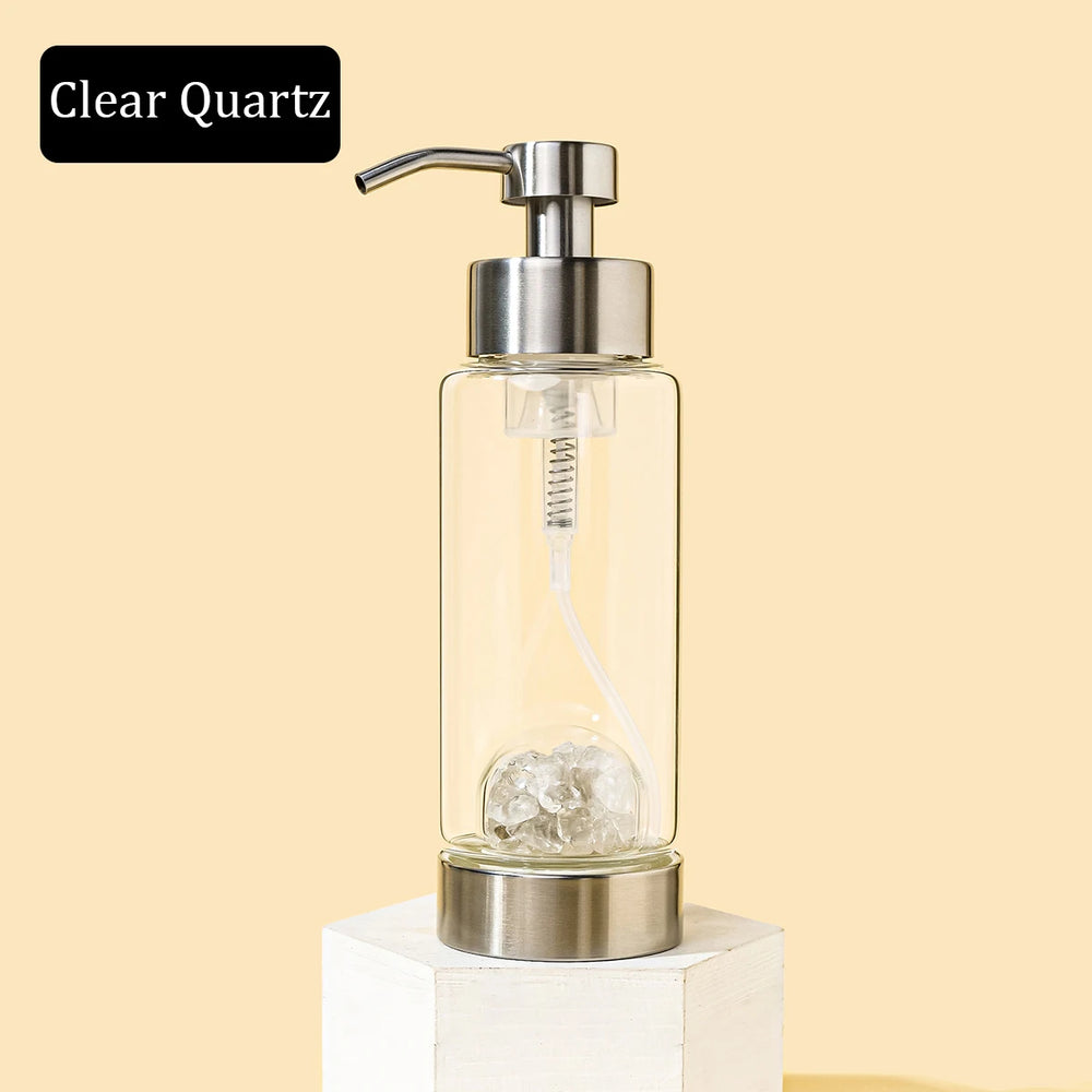 1pc Manual Soap Dispenser Natural Crystal Gravel Stone Chips Hand Sanitizer Bottle Containers Press Empty Bottles