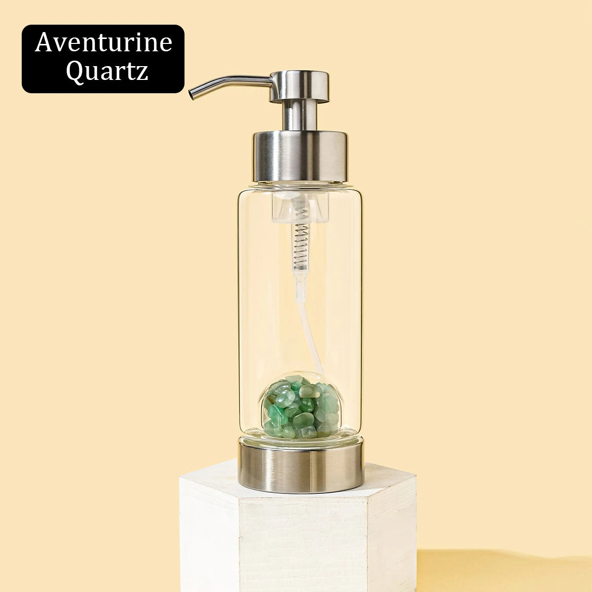 1pc Manual Soap Dispenser Natural Crystal Gravel Stone Chips Hand Sanitizer Bottle Containers Press Empty Bottles