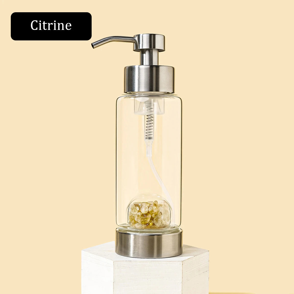 1pc Manual Soap Dispenser Natural Crystal Gravel Stone Chips Hand Sanitizer Bottle Containers Press Empty Bottles