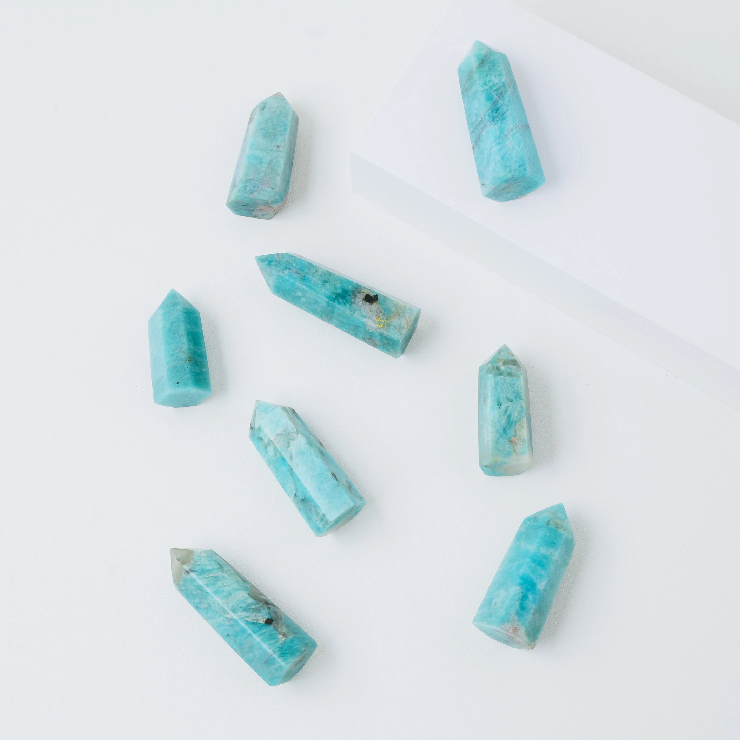 1pc Natural Amazonite Point Energy Reiki Crystal Quartz Tower Tianhe Stone Wand Healing Home Decoration