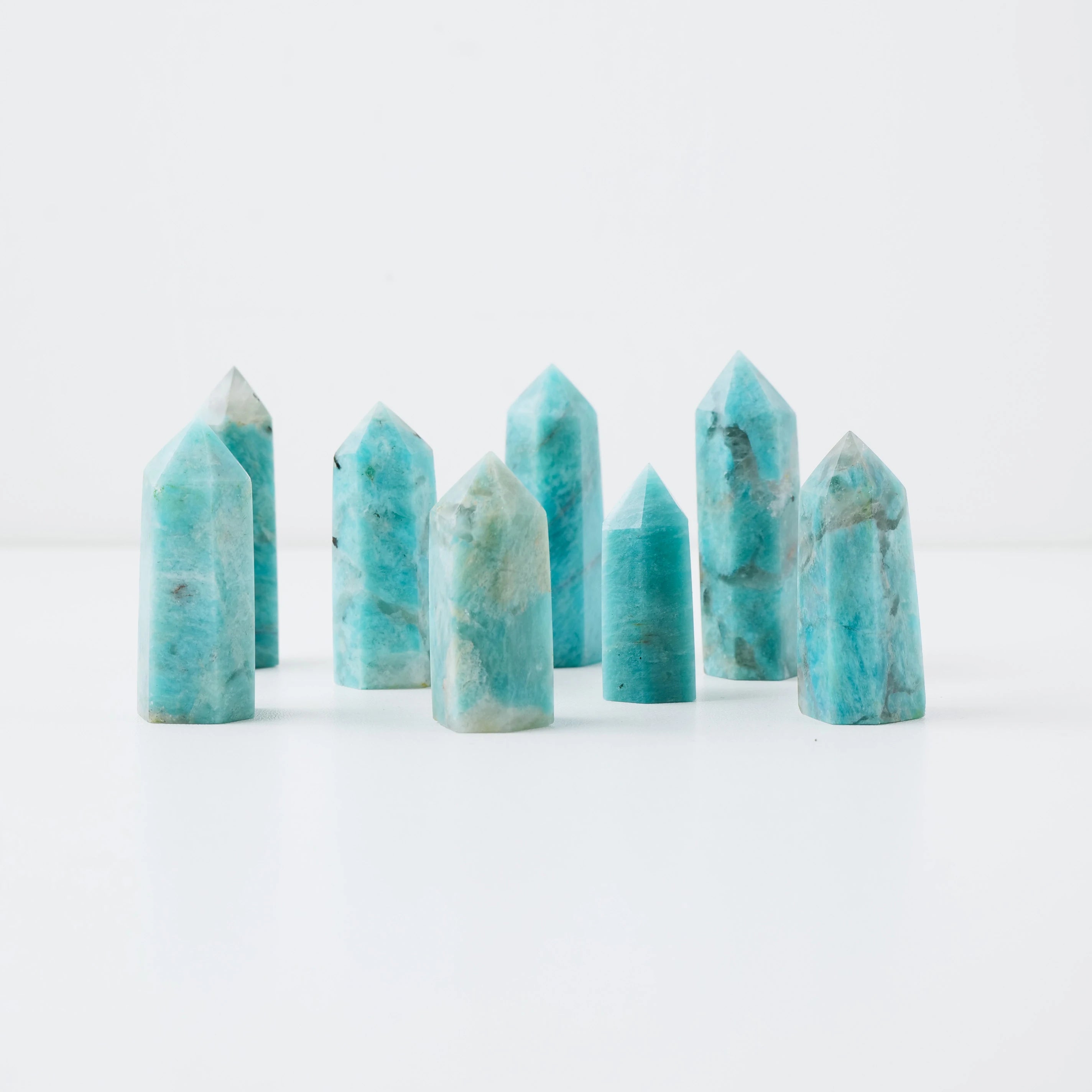 1pc Natural Amazonite Point Energy Reiki Crystal Quartz Tower Tianhe Stone Wand Healing Home Decoration